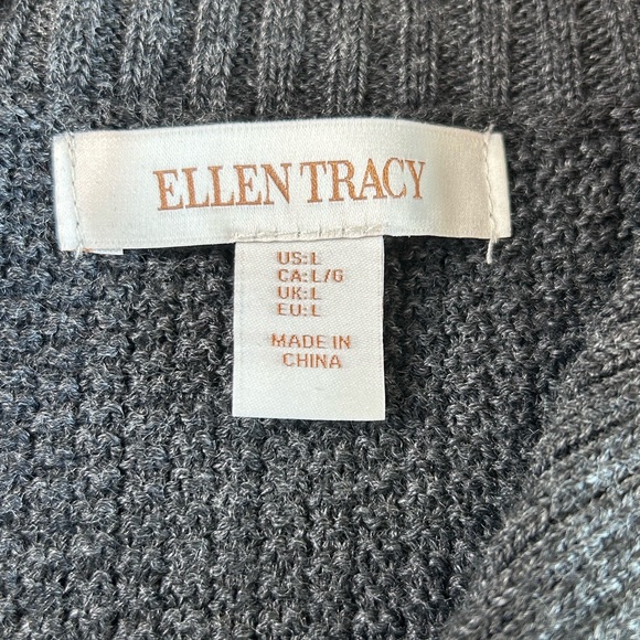 Charcoal, gray knit sweater size large by Ellen Tracy - Picture 6 of 6